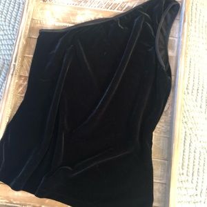 Black velvet one shoulder top